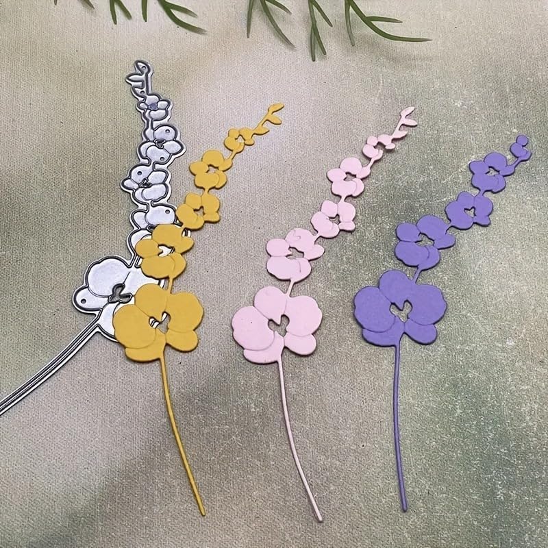 Lapoo Flowers Metal Cutting Die for Scrapbooking - Durable, Cut Stencils for DIY Scrapbook Photo Album Decorative Paper Card, Card Making Supplies, Embossing (Flower Branch 4.1 x 1.3 in) - Image 1